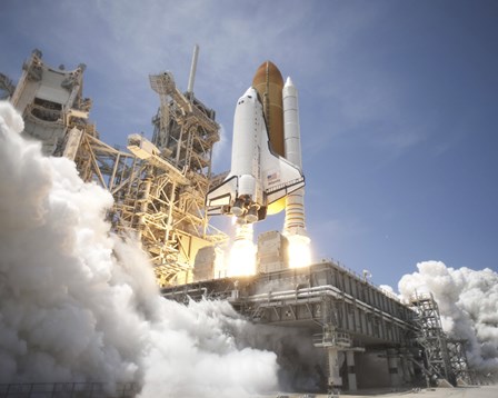 An Exhaust Plume Forms Under the Mobile Launcher Platform by Stocktrek Images art print