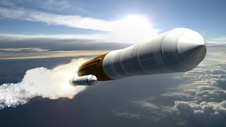 Artist&#39;s Concept of a Cargo Launch Vehicle Blast Off by Stocktrek Images art print