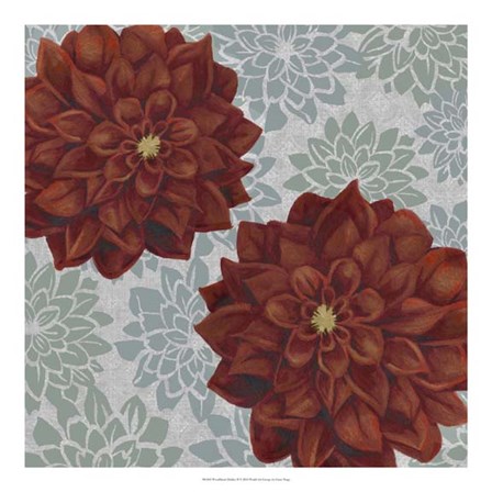 Woodblock Dahlias II by Grace Popp art print