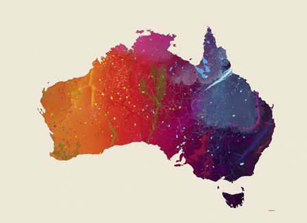 Australia Map 1 by Marlene Watson art print