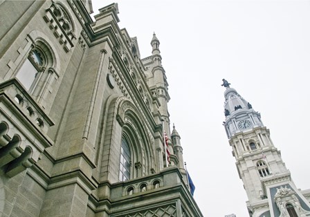 City Hall (angle) (Color) by Erin Clark art print
