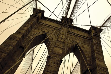 Brooklyn Bridge II (sepia) by Erin Clark art print