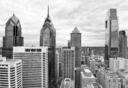 Philly Skyline (b/w) by Erin Clark art print