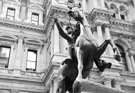 Horse and Rider (b/w) by Erin Clark art print