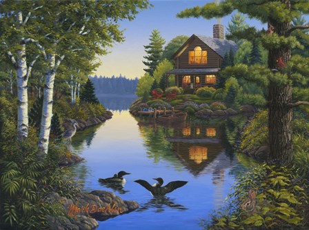 Lake Cabin by Mark Daehlin art print