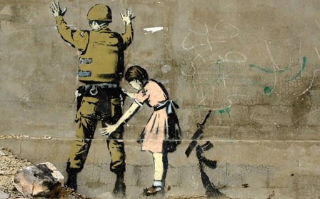Bethlehem Wall Graffiti (horizontal) by Banksy art print