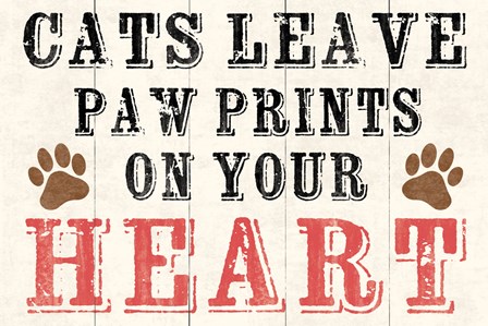 Cats Leave Paw Prints 2 by Louise Carey art print