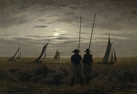 Moonlit Night on the Beach, with Fishermen by Caspar David Friedrich art print