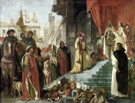 The Return of Columbus, Audience before King Ferdinand and Isabella of Spain, 1839 by Eugene Delacroix art print