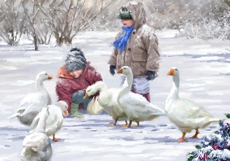 Feeding Geese by The Macneil Studio art print