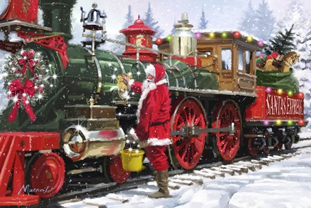 Santa&#39;s Train 1 by The Macneil Studio art print