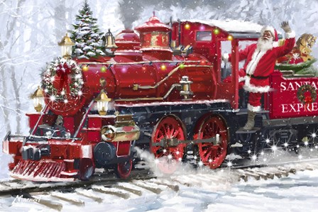 Santa&#39;s Train 2 by The Macneil Studio art print