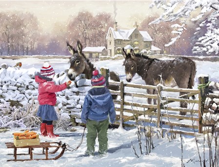 Kids And Donkey by The Macneil Studio art print