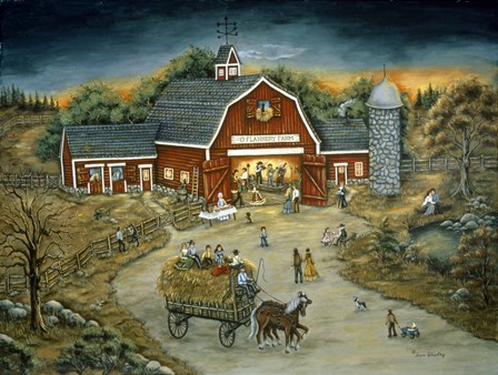 Barn Dance At O&#39;Flannery Farm by Ann Stookey art print