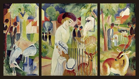 Grosser Zoologischer Garten (Triptychon) by August Macke art print