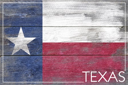 Texas Flag Wood by Lantern Press art print