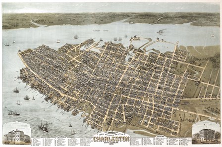 Charleston, South Carolina Map by Lantern Press art print