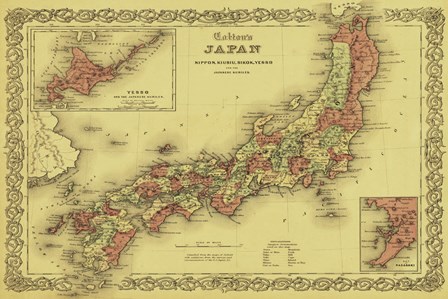 Map of Japan by Lantern Press art print