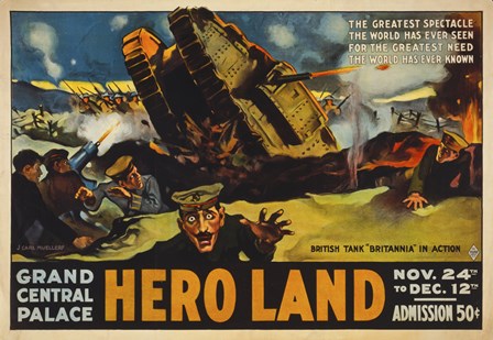 Hero Land, WWI Movie Poster by Print Collection art print