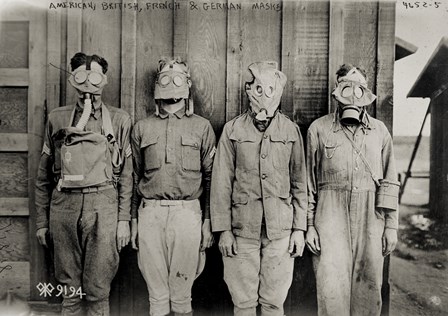 American, British, French &amp; German Gas Masks by Print Collection art print