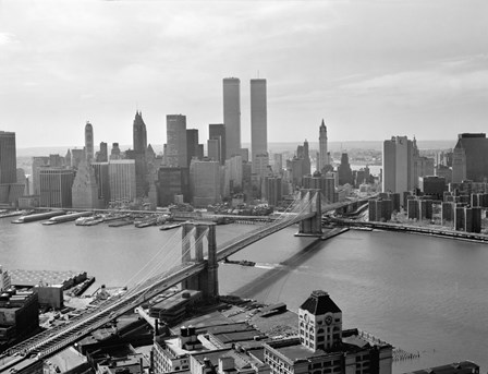 Brooklyn Bridge and World Trade Center, Lower Manhattan by Print Collection art print