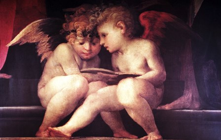 Two Redhead Cherubs by Vintage Apple Collection art print