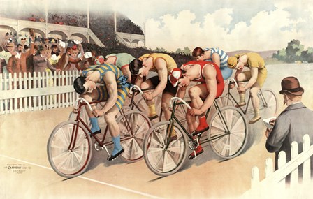 Bicycle Race Scene, 1895 by Vintage Apple Collection art print