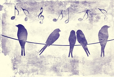 Blue Songbirds by Mindy Sommers art print
