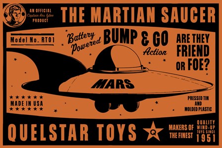 Quelstar Mars Saucer by John W. Golden art print