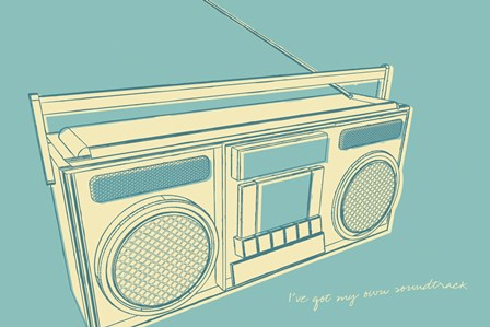 Lunastrella Boombox by John W. Golden art print