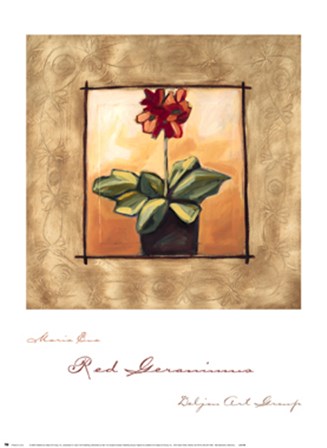 Red Geraniums by Maria Eva art print