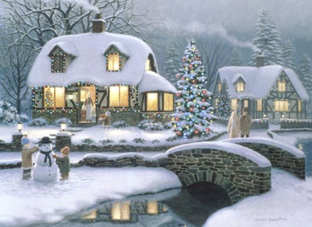 Christmas Eve At Holbrook Cottage by Richard Burns art print