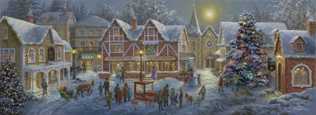 Christmas Village Panoramic by Nicky Boehme art print