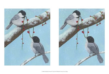 Chickadee Christmas IV 2-Up by Grace Popp art print