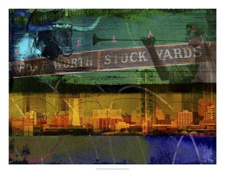 Ft. Worth Collage by Sisa Jasper art print