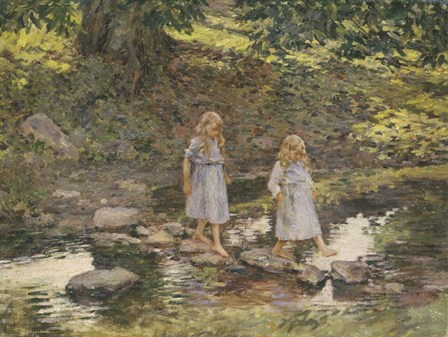 Stepping Stones, 1893 by Theodore Robinson art print