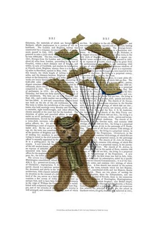 Bear with Book Butterflies by Fab Funky art print