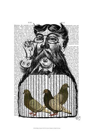 Pigeon Fancier by Fab Funky art print