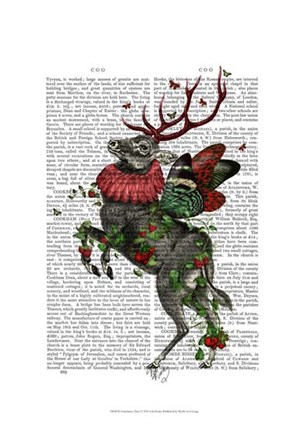Strawberry Deer by Fab Funky art print