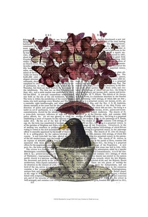Blackbird In Teacup by Fab Funky art print