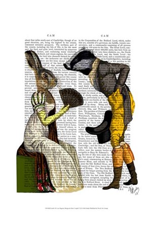 Look Of Love Regency Badger &amp; Hare Couple by Fab Funky art print