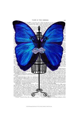 Mannequin Blue Butterfly by Fab Funky art print
