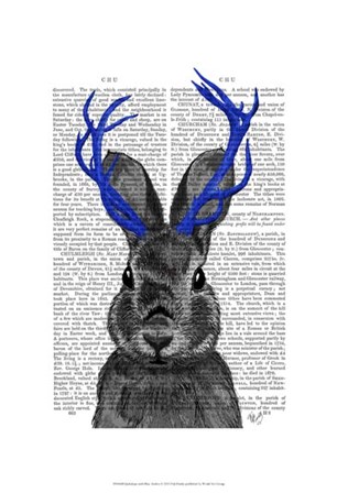 Jackalope with Blue Antlers by Fab Funky art print