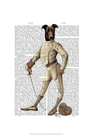Greyhound Fencer in Cream Full by Fab Funky art print