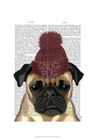 Snug Pug by Fab Funky art print