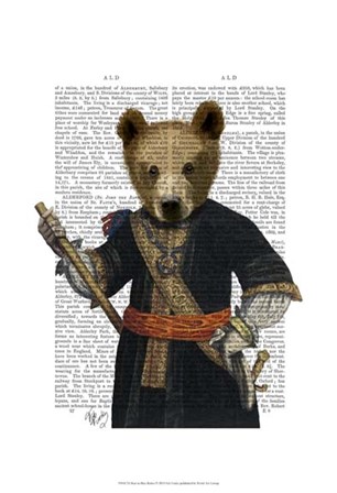 Bear in Blue Robes by Fab Funky art print