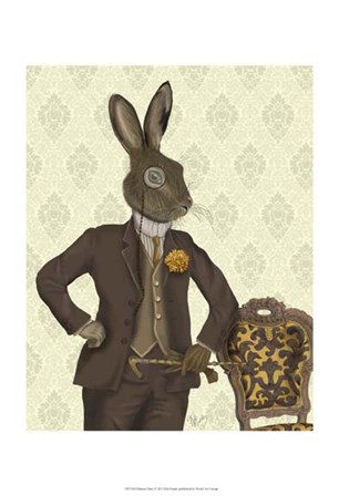 Dapper Hare by Fab Funky art print