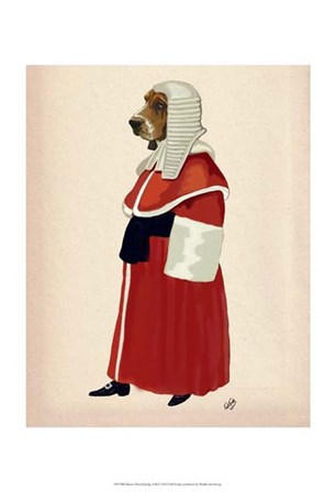 Basset Hound Judge Full II by Fab Funky art print