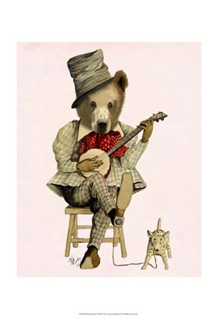 Banjo Bear II by Fab Funky art print