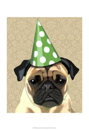 Party Pug by Fab Funky art print